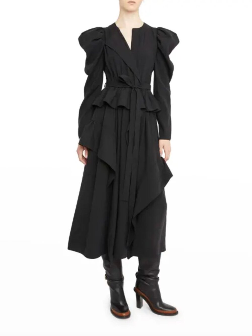 $725 Ulla Johnson Gray Virginie Maxi Smocked Belted Long Dress size 0